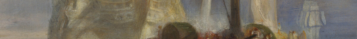 La Temeraire combattente, 1839 (Joseph Mallord William Turner), Detail: Dampfschlepper mit Rauchfahne