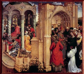 Il matrimonio della Vergine. Pittura su legno di Robert Campin detto il Maestro di Flemalle (1375-1444) XV secolo. Madrid, Museo del Prado