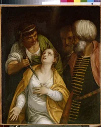 Il martirio di santa Giustina. Giustina di Padova (nata nel III secolo-304), martire dell