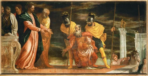 Il centurione di Cafarnao che prega Gesù di guarire il suo servo paralizzato (dipinto su tela)