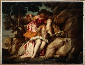 Rappresentazione di Maria Maddalena con un angelo