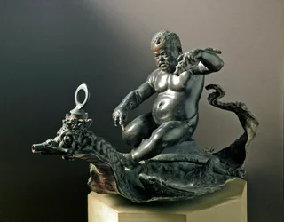 Il nano Morgante Braccio di Bartolo, nano di Cosimo I de Medici (Cosimo I de Medici). Scultura in bronzo di Giambologna (Giovanni da Bologna o John of Bologna o Boulogne)