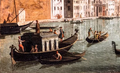 Il Canal Grande tra le chiese di Santa Croce e San Geremia, dettaglio