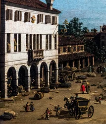 Veduta di Mestre con il Canale delle barche, particolare, 1755-1760 circa (olio su tela)