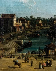 Veduta di Mestre con il Canale delle barche, particolare, 1755-1760 circa (olio su tela)