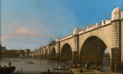 Londra, Ponte di Westminster in costruzione, visto da sud-est