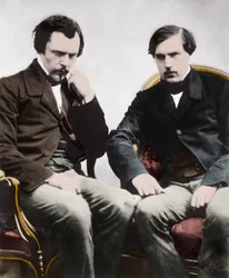 I fratelli Edmond (1822-1896) e Jules (1830-1870) de Goncourt, scrittori francesi, di Nadar - I fratelli Edmond de Goncourt (1822-1896) e Jules de Goncourt (1830-1870) critici letterari e scrittori francesi, foto di Gaspard Felix Tournachon detto Felix Nad