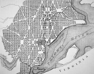 Piano della città di Washington come originariamente tracciato nel 1793