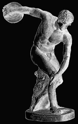 Atleta greco che lancia il disco, illustrazione da "Cassell