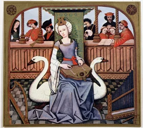 Leda e il cigno - da una miniatura del XV secolo