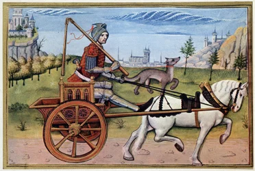 Marte su un carro - da una miniatura del XV secolo