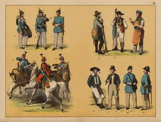 Occupazioni degli uomini (litografia a colori)