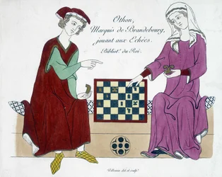 Othon, Marchese di Brandeburgo, che gioca a scacchi - Germania XIII secolo