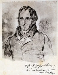 Ritratto di Georg Wilhelm Friedrich Hegel (1770-1831), filosofo e idealista tedesco. Incisione dopo un disegno di G. Hensel.
