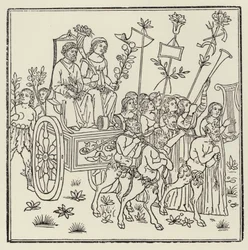 Processione che tira un carro