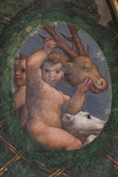 Putti, cane e cervo (dettaglio)