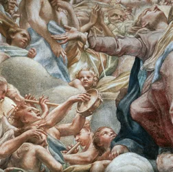 Angeli che suonano musica, dettaglio dell
