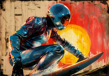 Dipinto di surfista, poster di film retrò, decorazione murale, stampa su richiesta