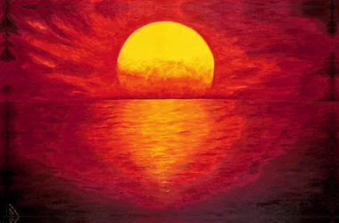 Tramonto infuocato sul mare