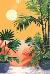 Poster estetico boho con pianta di casa Nova per stampe su tela