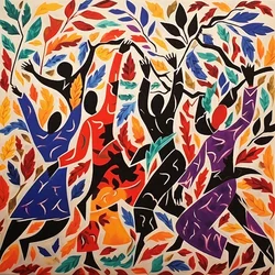 Danza delle foglie autunnali stile Matisse