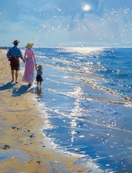 Paesaggio con spiaggia isolata, decorazione murale per qualsiasi stanza