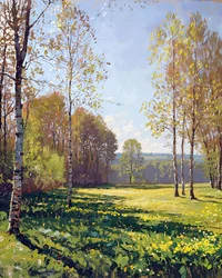 Paesaggio in una giornata di sole primaverile, Vendita decorazioni murali economiche