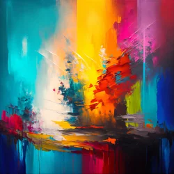 Arte astratta con sfondo a colori vivaci, decorazioni murali e stampe su tela