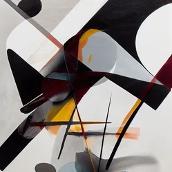 Pennello espressivo, arte astratta delle forme, design creativo, decorazione murale per il soggiorno