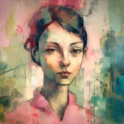 ritratto di giovane donna punk rosa maurice, decorazioni murali per qualsiasi stanza