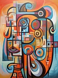 Bellissimi graffiti cubisti, idee di decorazione murale moderna