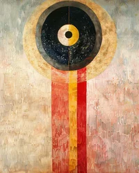 Quadro astratto stile Hilma af Klint ispirazione, arte murale | stampa su richiesta