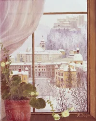 Vista dalla finestra della Nonntal con la fortezza