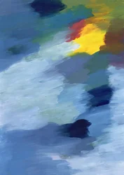 Una fusione espressiva dei tre colori primari, il blu, il rosso e il giallo, che danzano in armonia