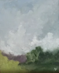 Vortice di vento su siepe di lavanda