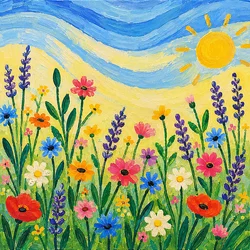 Prato estivo illuminato dal sole