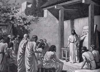 Cadmo dà ai Greci un alfabeto, illustrazione da 