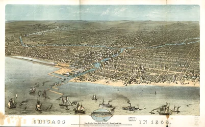 Chicago nel 1868 da Schiller Street lato nord a 12th Street lato sud. LOC 73693350