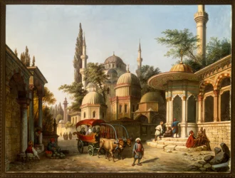 Vista di una moschea a Istanbul
