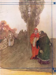 Disegno della copertina interna, da Tales from Shakespeare pub. da Ward Lock & Co Ltd, 1930-40s