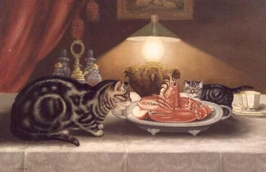 Natura morta di gatti e un