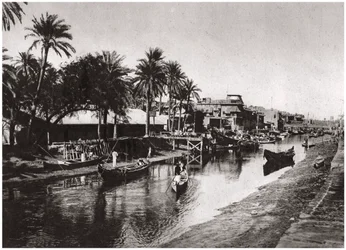 Ashar Creek che conduce allo Shatt al-Arab, Bassora, Iraq, 1925