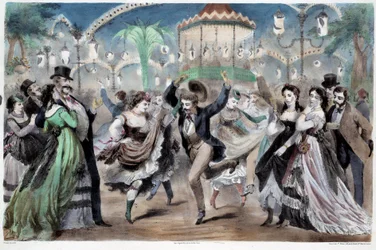 Scena al ballo danzante Mabille. Litografia di A. Provost (attivo circa 1834-1855), Parigi, Musée Carnavalet