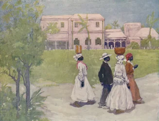 Persone nere che vanno al lavoro, Barbados, 1916