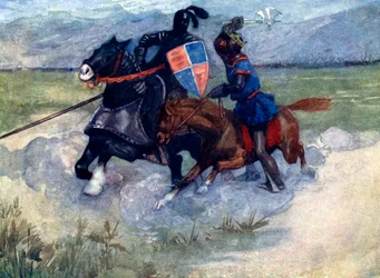 Bruce alzò la sua ascia da battaglia in aria..., 1314, 1905