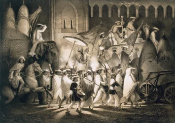 Delhi: Corteo e seguito del Gran Mogol, pub. 1858