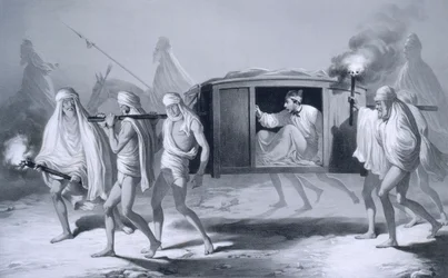 Post-chaise in stile indiano nel Punjab tra Loudiana e Amritsar, 1859