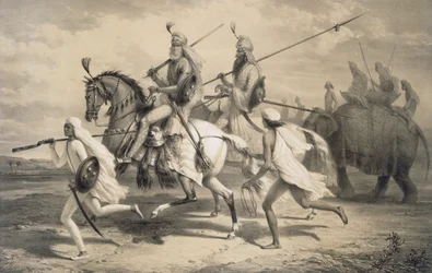 Capi Sikh a caccia, 1858