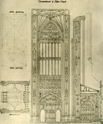 Disegno architettonico: compartimento della Cappella Anti, 1833-1834, 1906