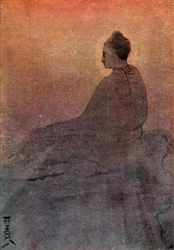 La vittoria di Buddha (litografia a colori)
